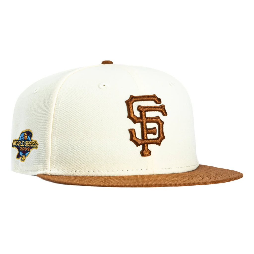 New Era 59Fifty Toasted Peanut San Francisco Giants 2002 World Series Patch Hat