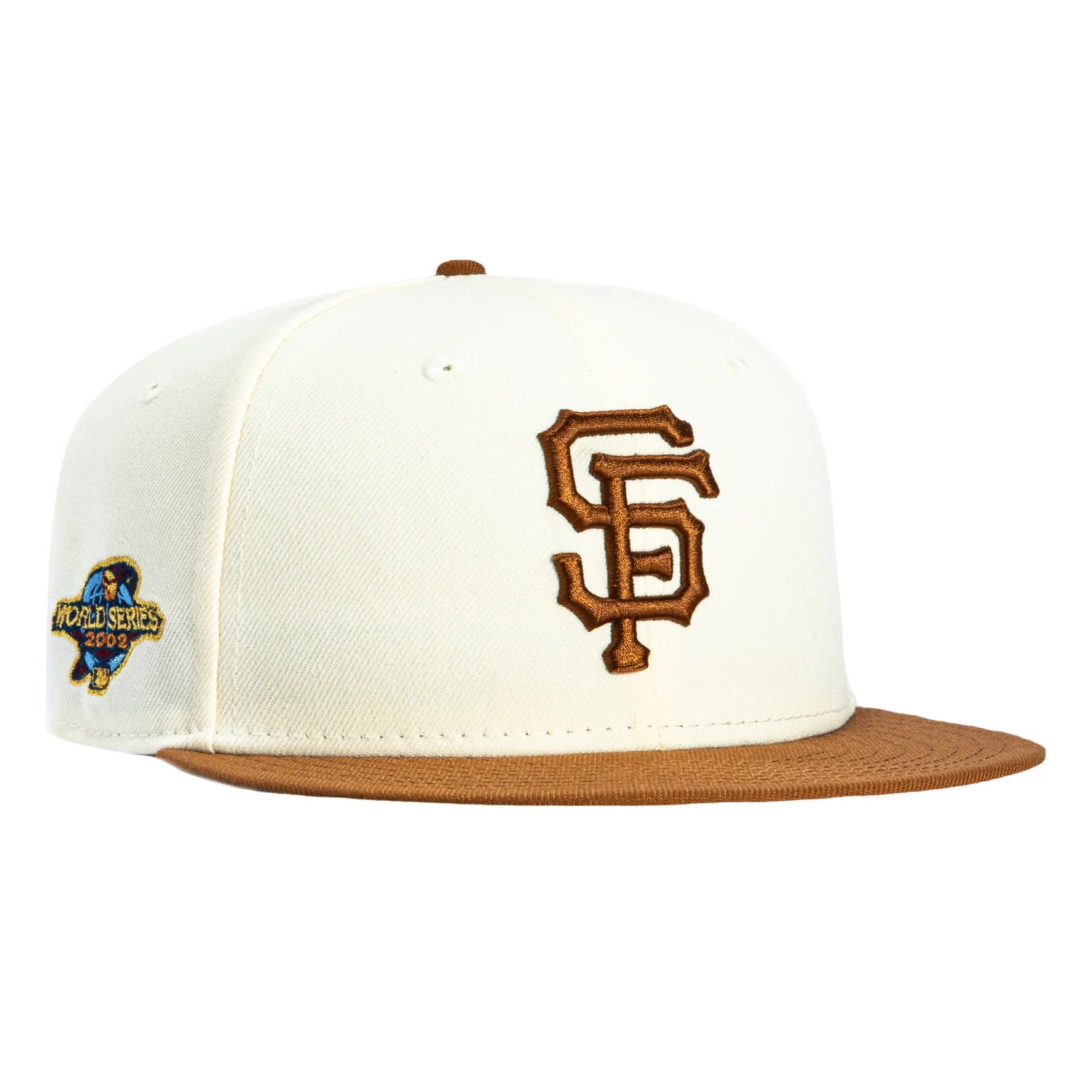 New Era 59Fifty Toasted Peanut San Francisco Giants 2002 World Series Patch Hat