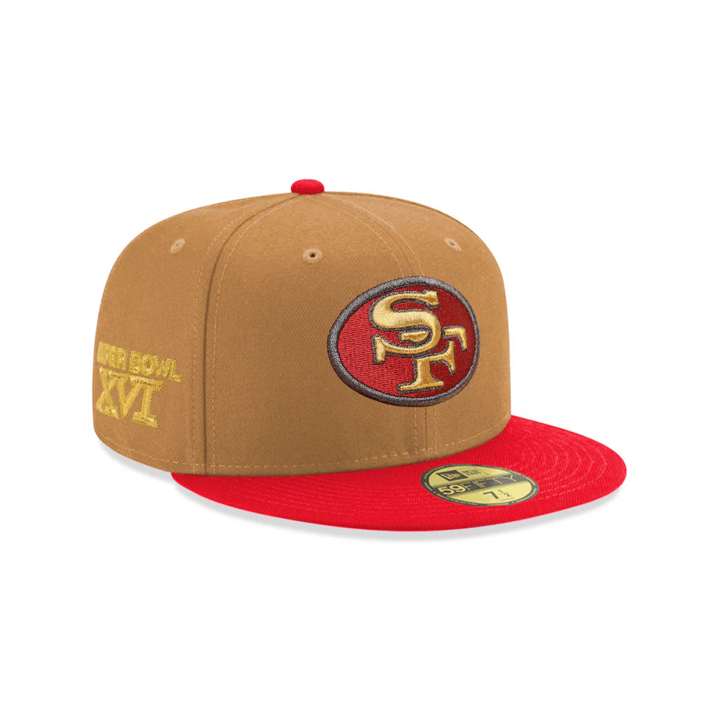 New Era San Francisco 49ers Wheat Red 2 Tone XVI Super Bowl SP 59Fifty Fitted