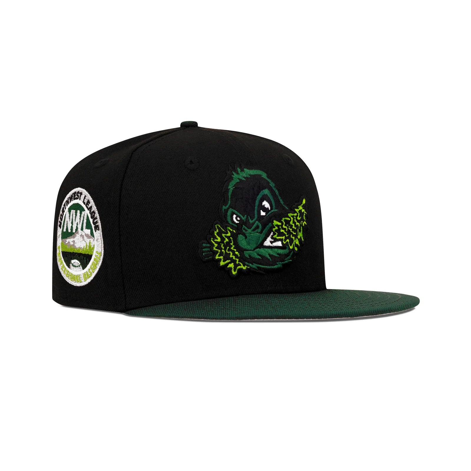 New Era Eugene Emeralds Fitted Grey Bottom "Black Green" (Northwest League Embroidery)