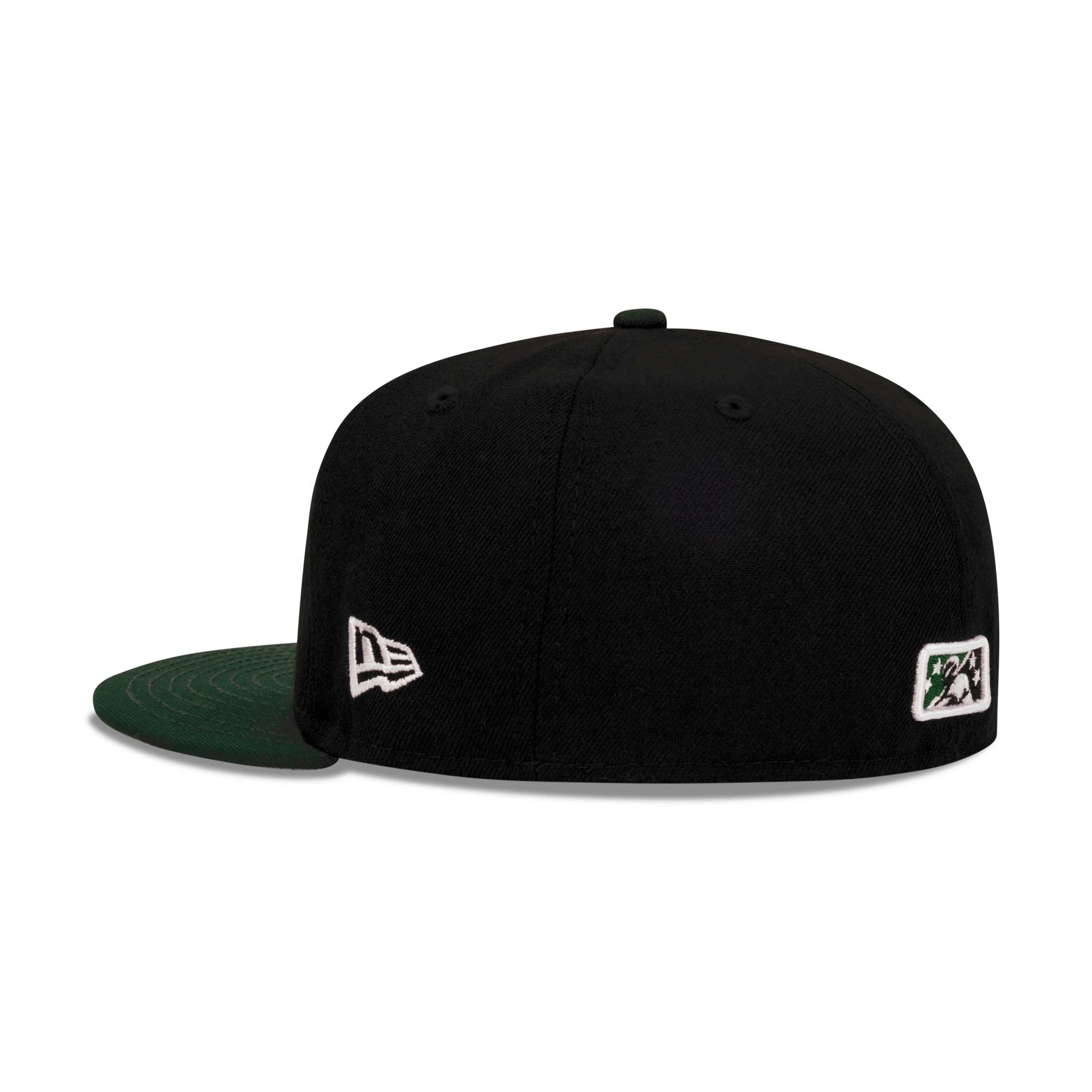 New Era Eugene Emeralds Fitted Grey Bottom "Black Green" (Northwest League Embroidery)