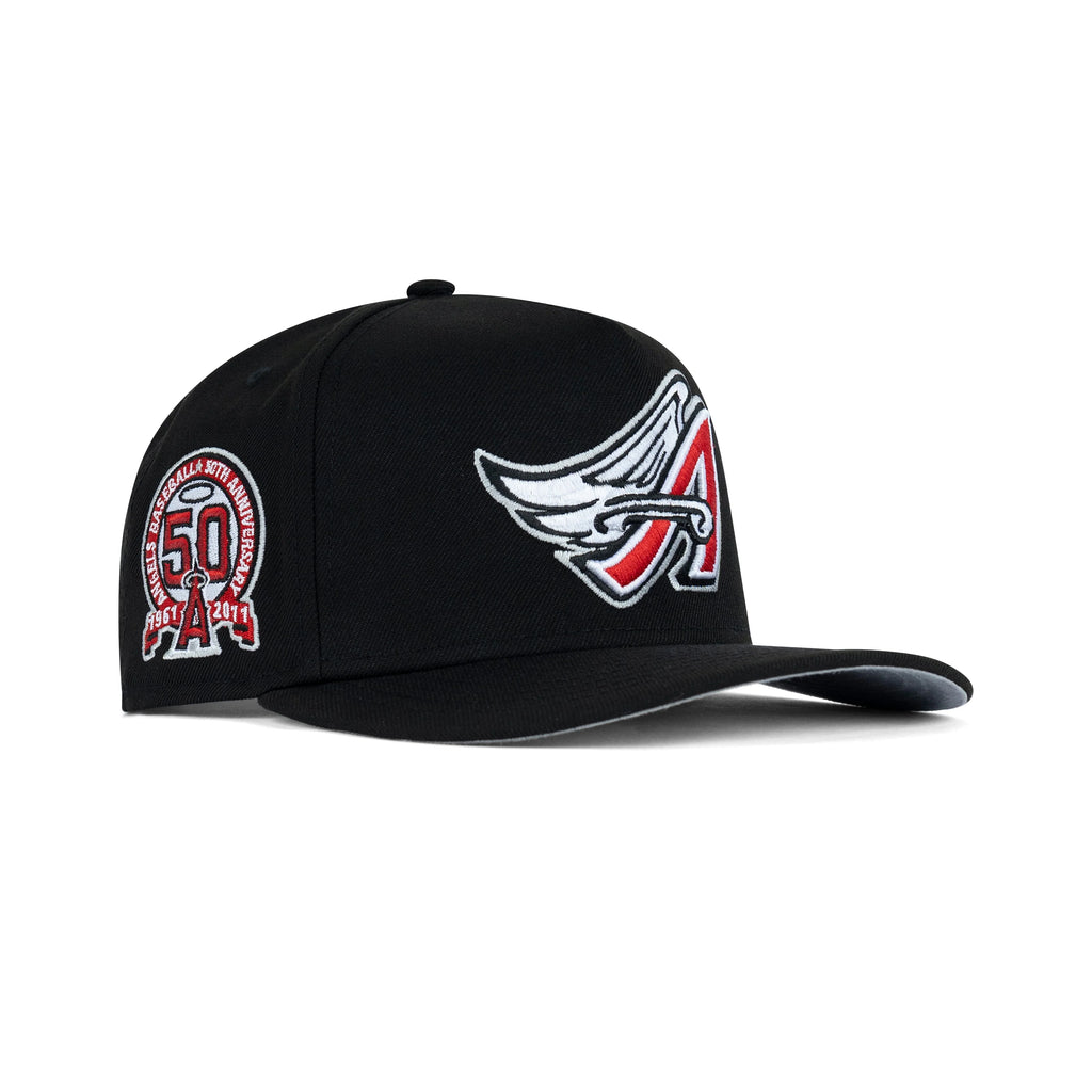 New Era L.A. Anaheim Angels A-Frame Snapback Grey Bottom "Black White Red" (1961-2011 50th Anniversary Embroidery)