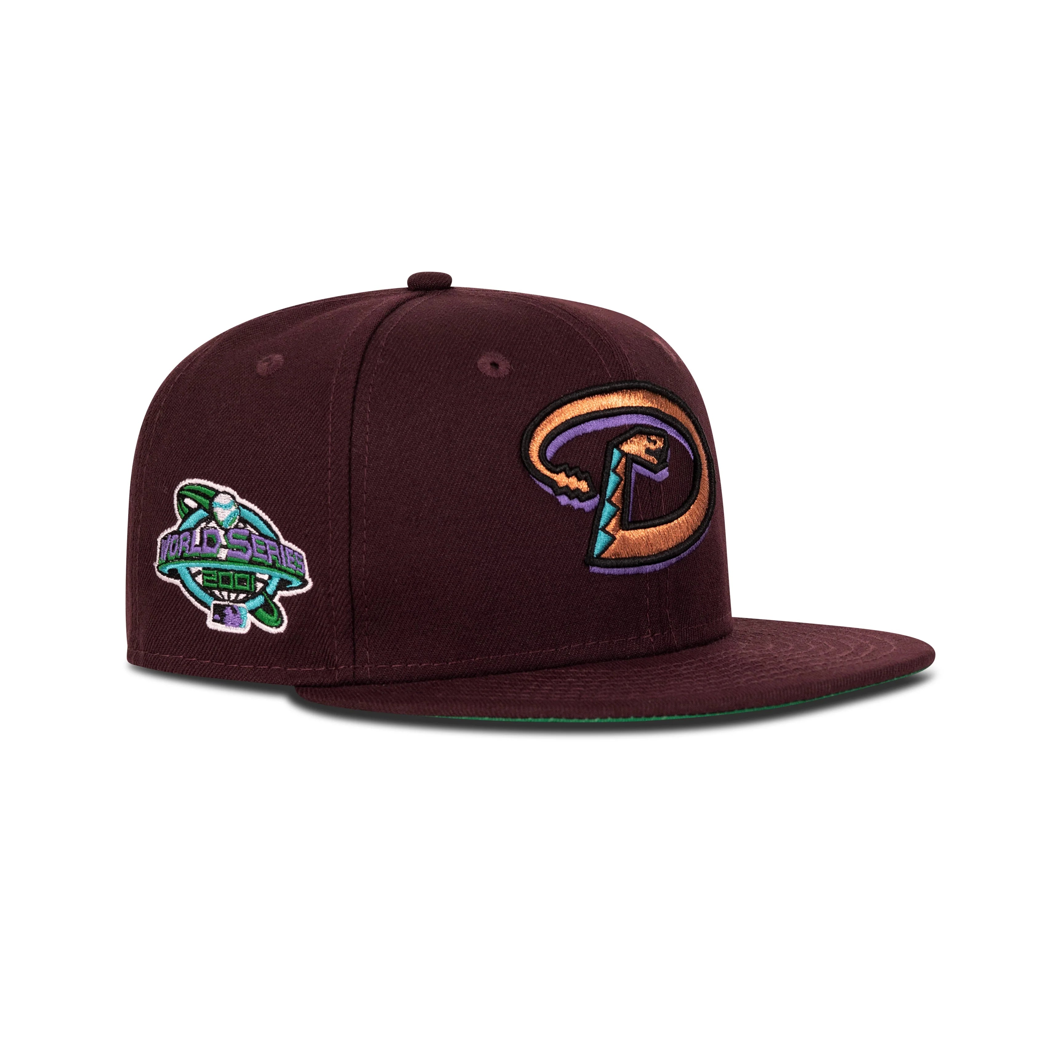 New Era Arizona Diamondbacks Fitted Green Bottom "Maroon Copper" (2001 World Series Embroidery)