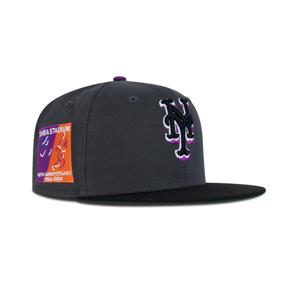 New Era New York Mets Fitted Green Bottom "Dark Graphite Black Purple" (1964-2004 40th Anniversary Embroidery)