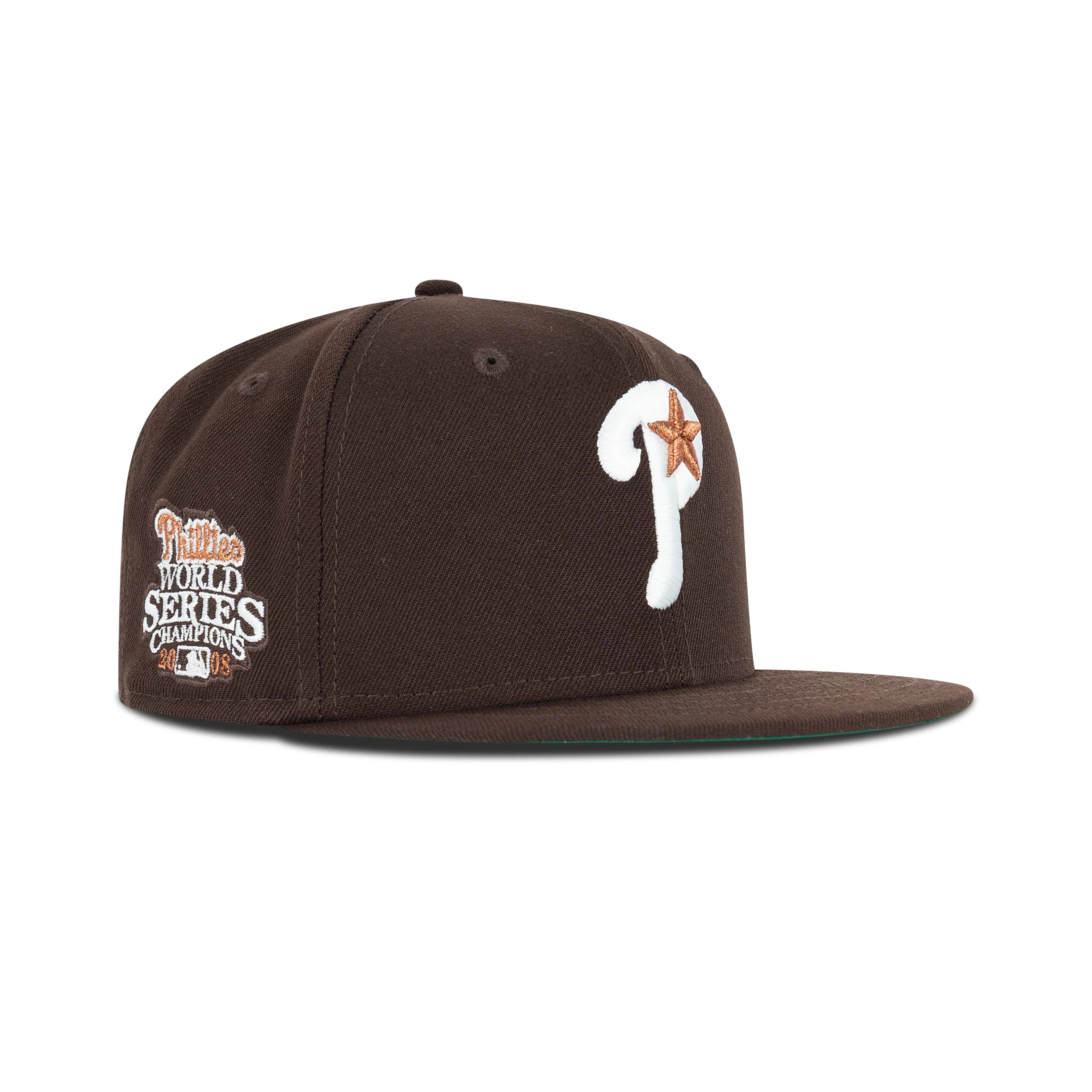 New Era Philadelphia Phillies Fitted Green Bottom "Dark Brown White Copper" (2008 World Series Champions Embroidery)