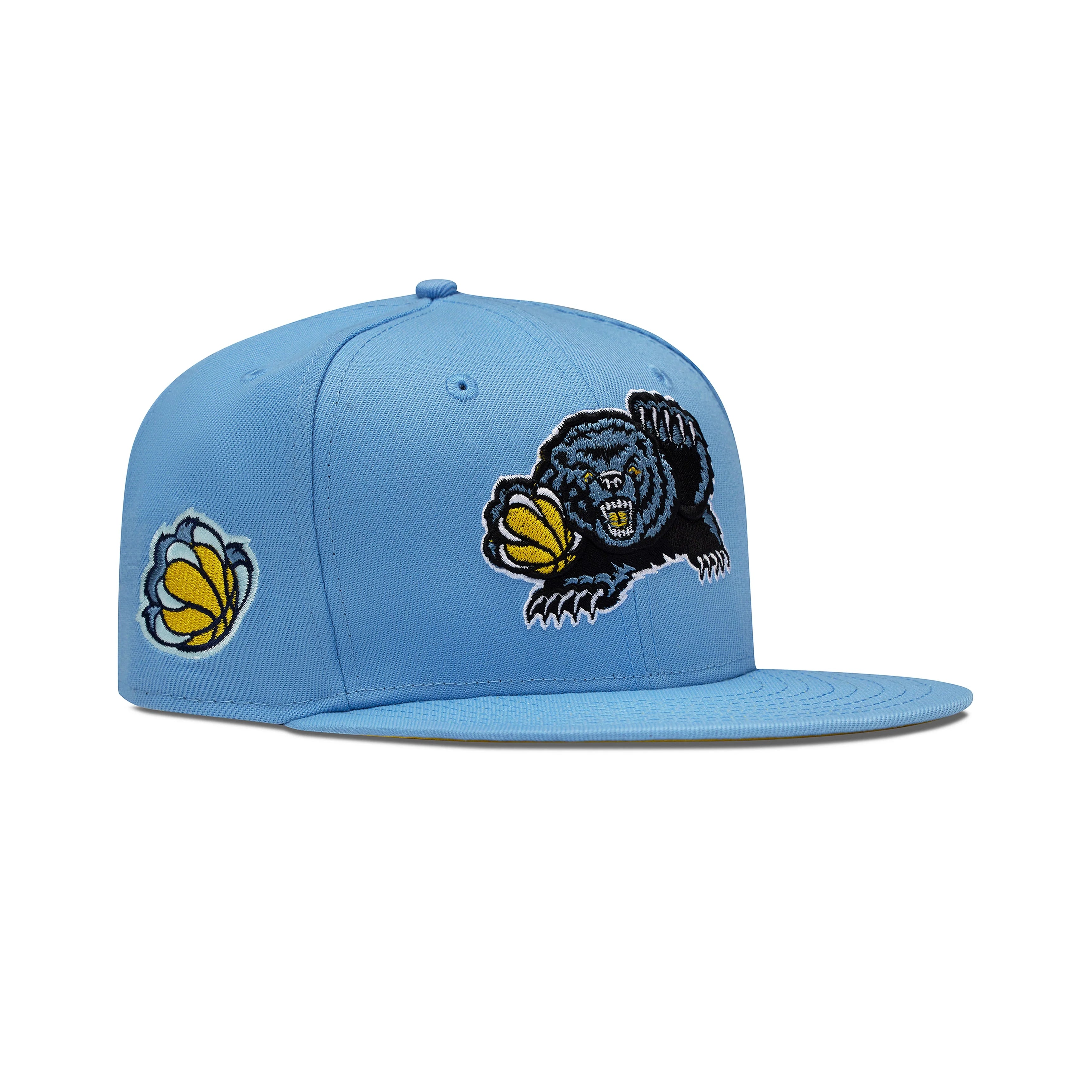 New Era Vancouver Grizzlies Fitted Yellow Bottom "Sky Blue Yellow" (Basketball Embroidery)