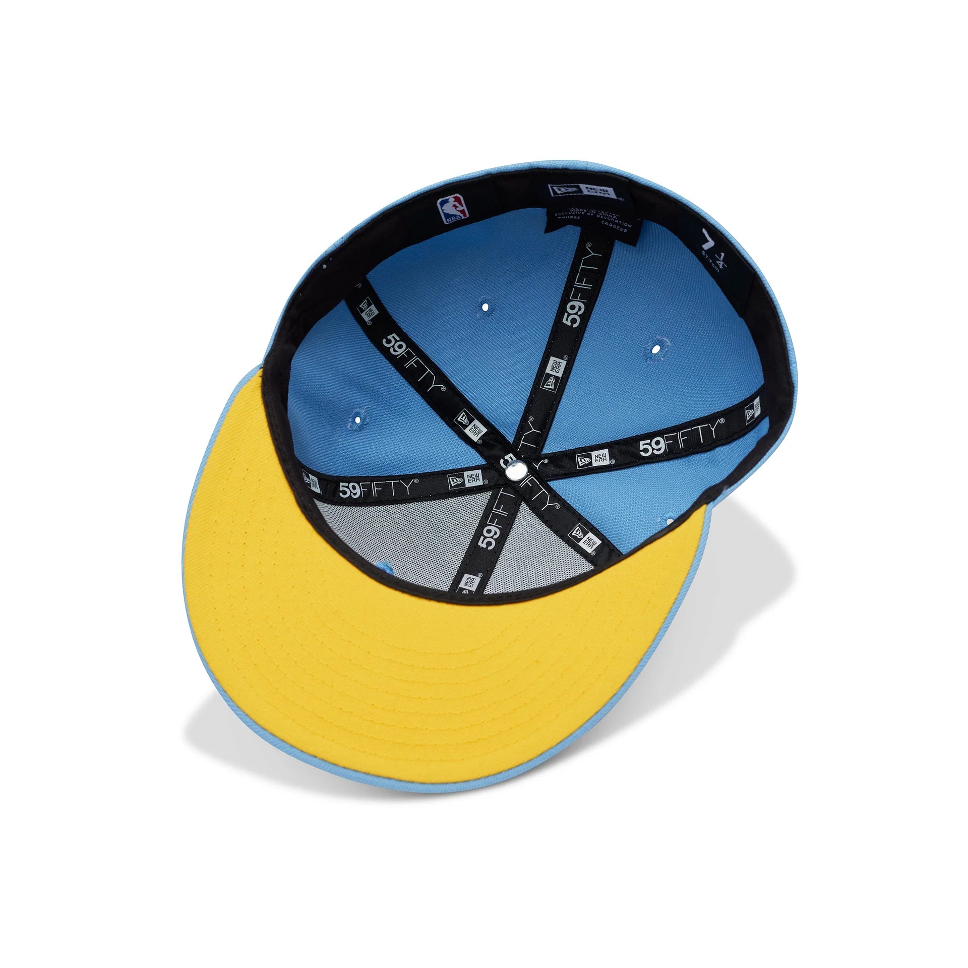 New Era Vancouver Grizzlies Fitted Yellow Bottom "Sky Blue Yellow" (Basketball Embroidery)