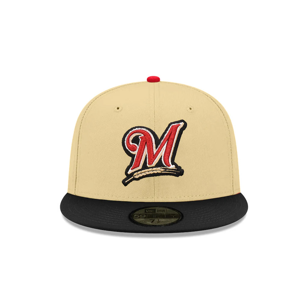 New Era  Milwaukee Brewers Vegas Gold Black 2 Tone 40th Anniversary SP 59Fifty Fitted