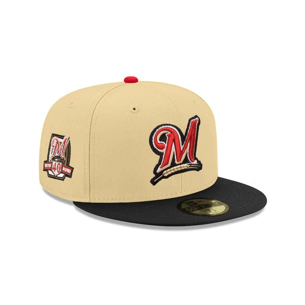 New Era  Milwaukee Brewers Vegas Gold Black 2 Tone 40th Anniversary SP 59Fifty Fitted