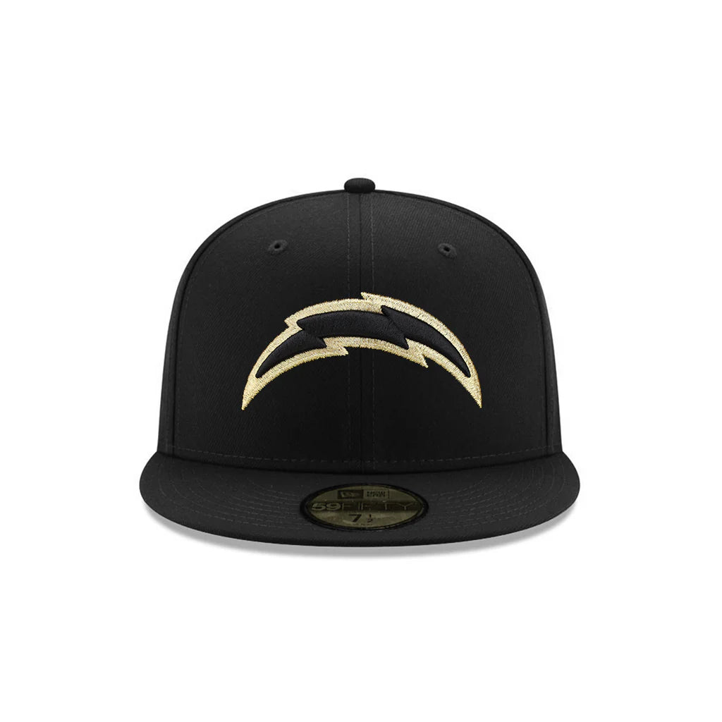 New Era  Los Angeles Chargers Black Gold Shield Logo SP 59Fifty Fitted
