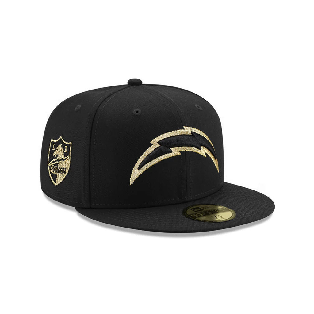 New Era  Los Angeles Chargers Black Gold Shield Logo SP 59Fifty Fitted