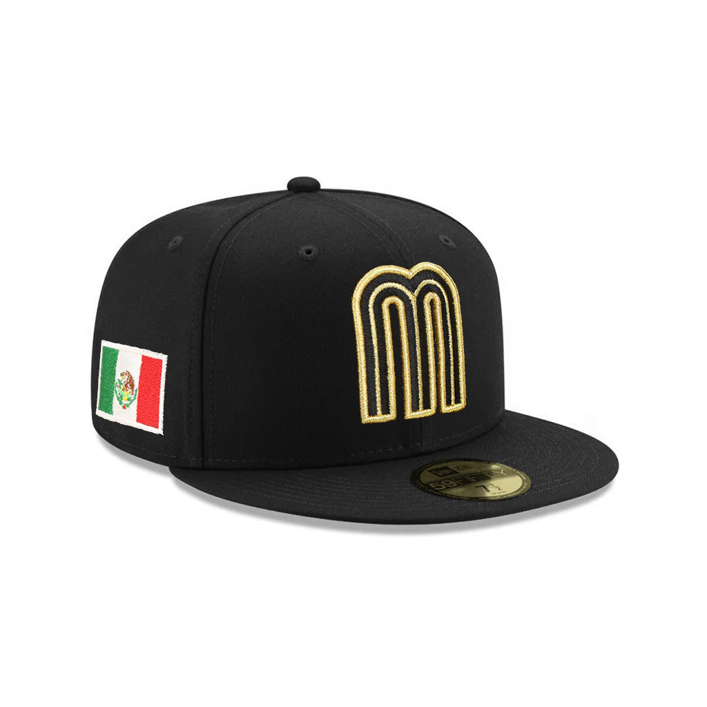 New Era  Mexico World Baseball Classic WBC Black Gold Mexico Flag SP 59Fifty Fitted