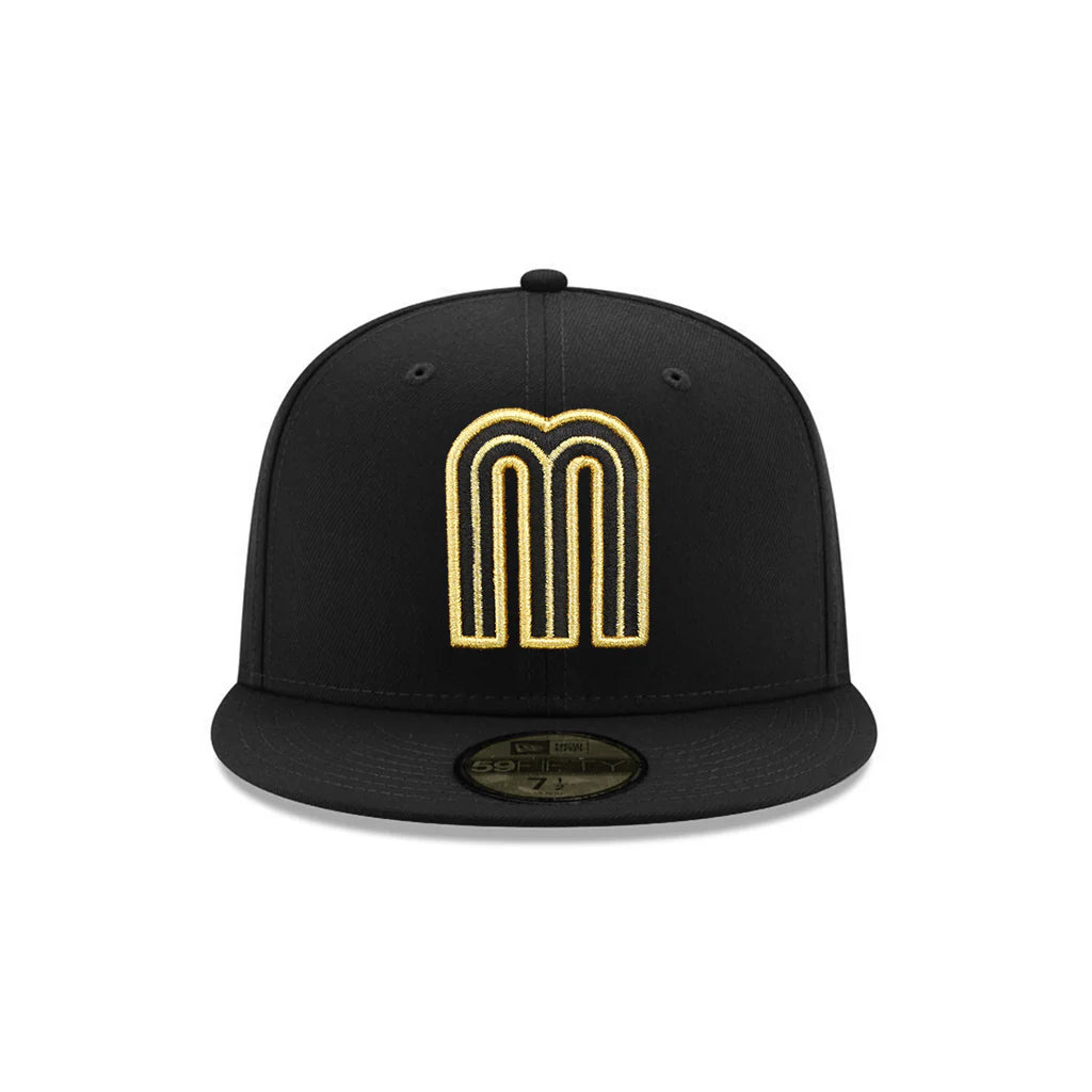 New Era  Mexico World Baseball Classic WBC Black Gold Mexico Flag SP 59Fifty Fitted