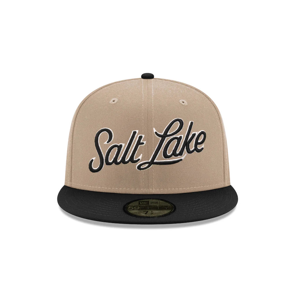 New Era Salt Lake City Bees Camel Black 2 Tone Bee Hive SP MiLB 59Fifty Fitted