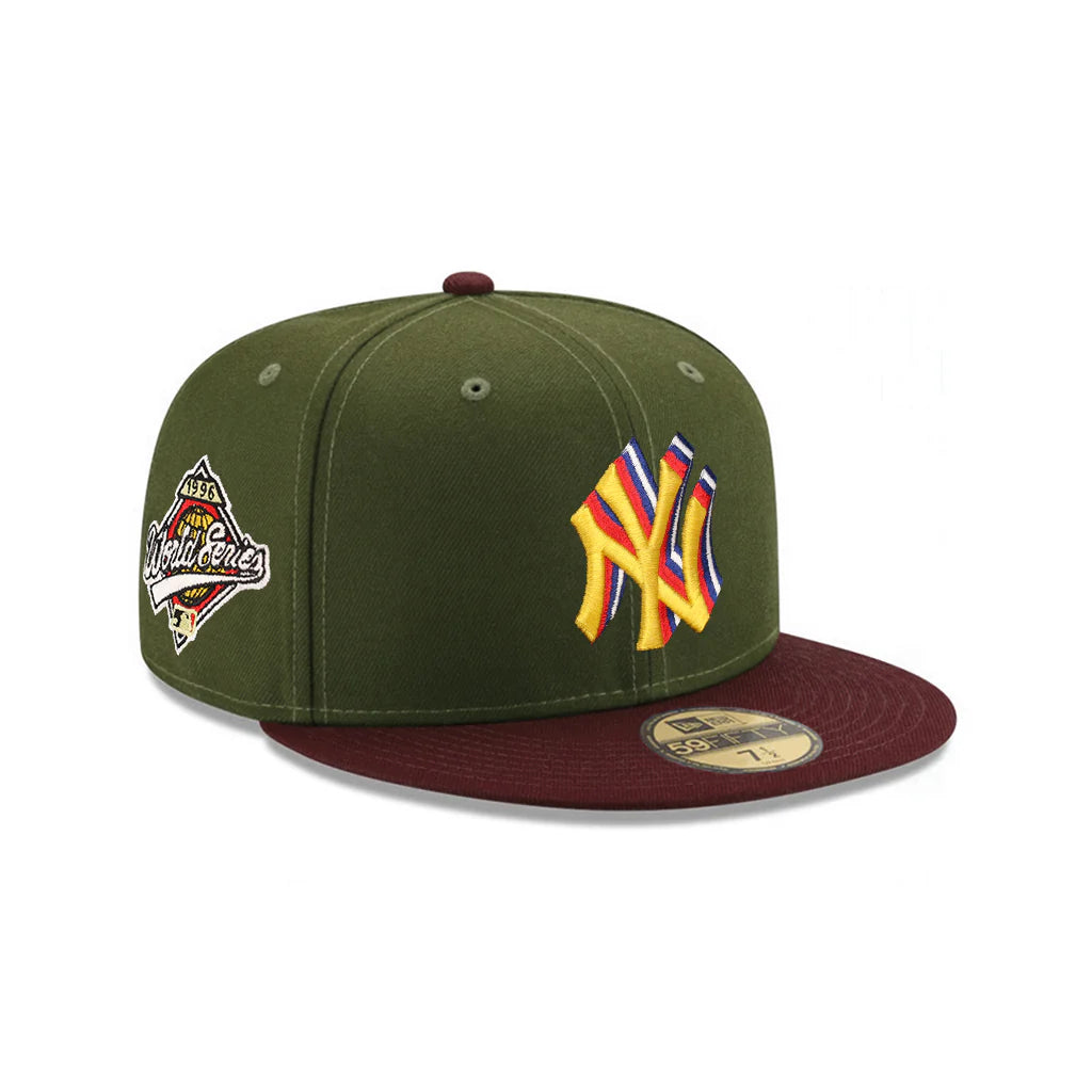 New Era  New York Yankees Green Maroon 2 Tone 1996 World Series SP 59Fifty Fitted